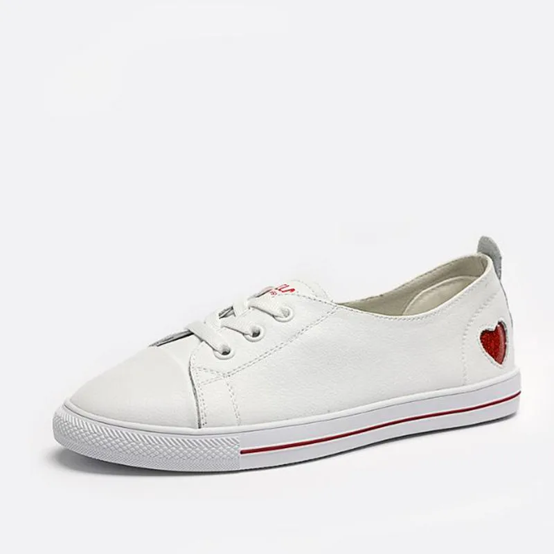 

Casual flat shoes Leather women's shoes Soft bottom love loafers 2019 spring and summer new flats zapatos mujer obuv