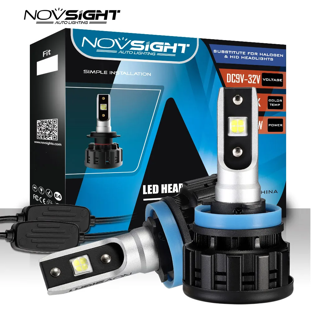 Novsight новый стиль светодиодные фары для KIA Toyota Audi Mazda Ford Hyundai H1 H4 H7 H8 H11 9005 (HB3) 9006 (HB4)