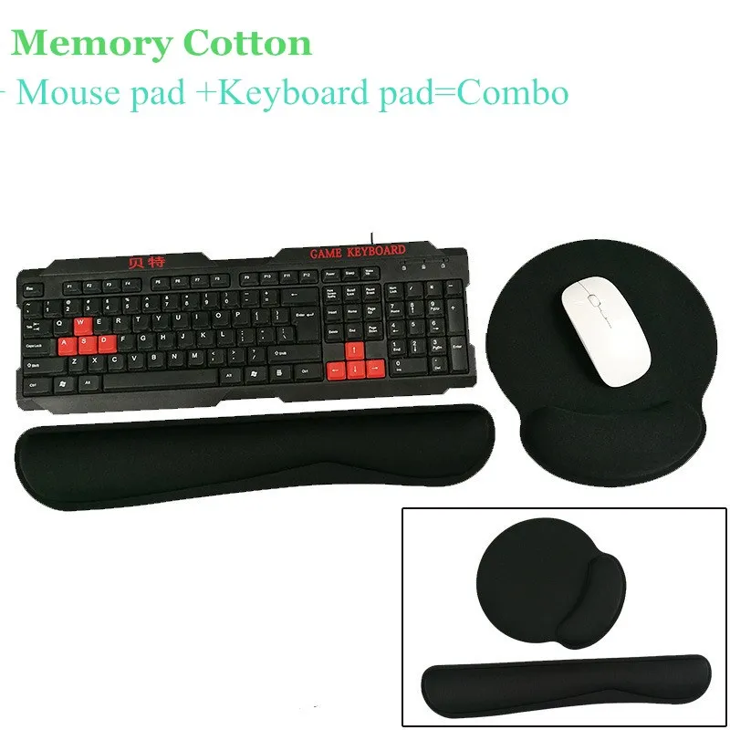 

Wrist Rest Pad combe set for Mouse Keyboard Ergonomic Memory Foam keryborad Mechanical gaming working laptop pc