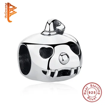 

2018 New Real 100% 925 Sterling Silver Sweet Pumpkin Charm Beads fit Original Bracelet Bangle Halloween Jewelry Gift