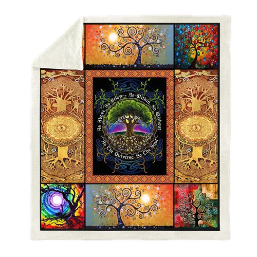 SOFTBATFY Chakras Дерево жизни флисовый плед диван-кровать одеяло s - Color: 30