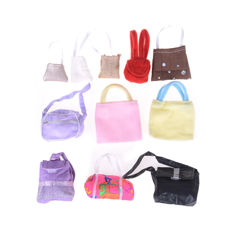 10Pcs Cute Fashion Doll Bag for Dolls HandBag Knapsack Backpack