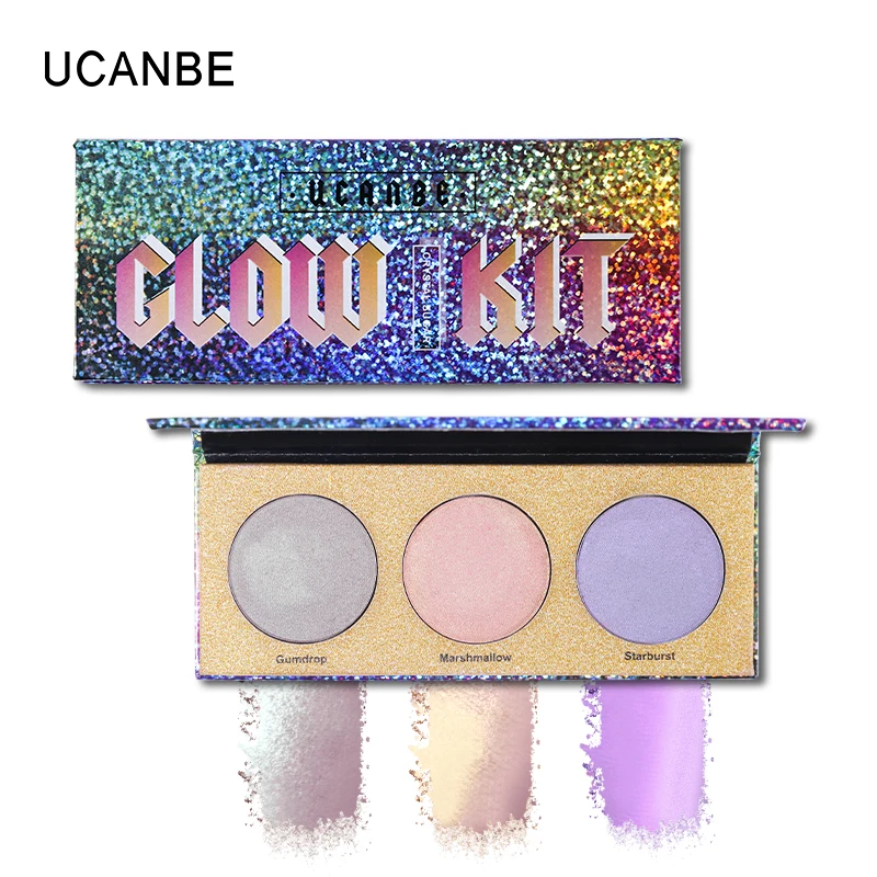 

UCANBE Brand Chameleon Shimmer Highlighter Palette Face Contour Makeup Laser Illuminator Glow Kit Aurora Highlight Cosmetics