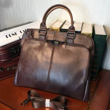 ETONWEAG New 2017 men brands Italian leather luxury laptop shoulder bag document bags brown business style zipper handbags