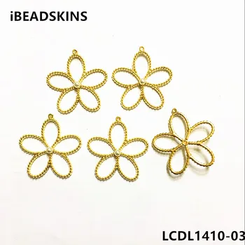 

New arrival! 30mm 100pcs/lot gold color zinc alloy with Imitation pearls flower-shape charm for earring/Jewelry DIY(As shown)