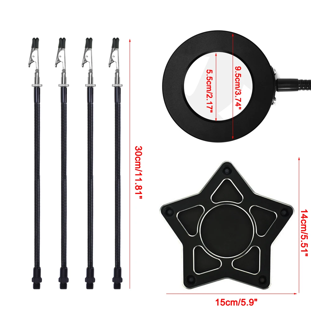 Toolour пятизвездочный основание из алюминиевого сплава паяльная подставка 42 SMD светодиоды 3X лупа третья рука помощи подставка для паяльника инструмент