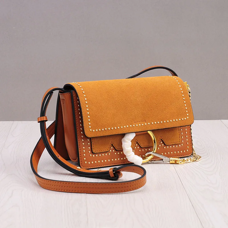 2018 mini crossbody bags for women split leather rivet womens designer crossbody bags
