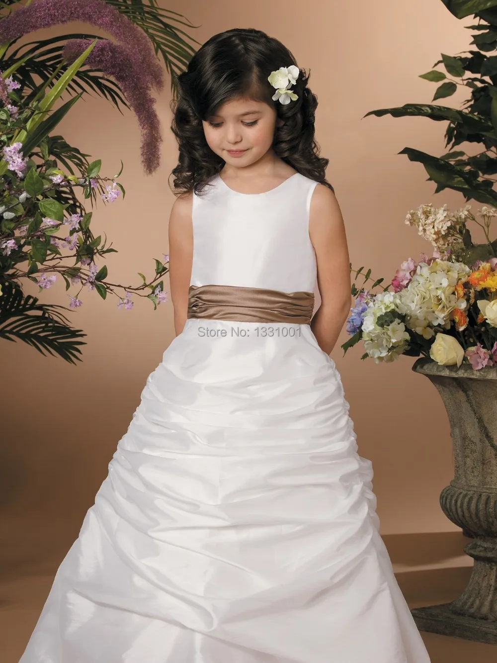 White Flowergirl Dresses Wedding 2016 Full Length Flower Girl Dresses