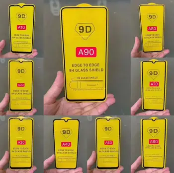 

50pcs/lot Full cover 9D Tempered Glass Full glue screen protector For Samsung M10 M20 M30 A10 A20e A30 A40 A50 A70 A60 A80 A90