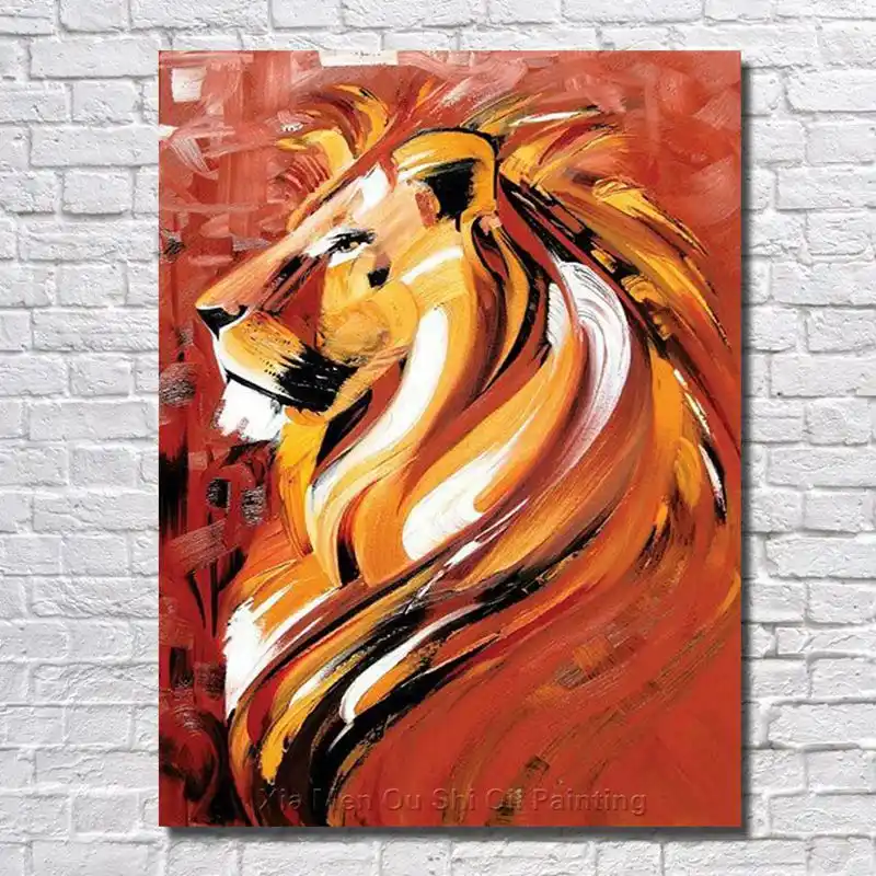Handmade Oil Paintings Abstract Painting On The Canvas Abstraction Animals Lion Painting The Sitting Room Is Free Shipping Oil Painting The Paintingshandmade Oil Painting Aliexpress