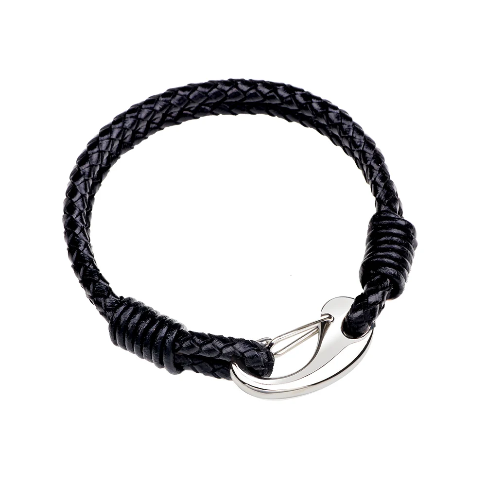 2018 Unique Lobster Clasp Handmade Tie Wide Cuff Wristband Leather Punk Gothic Rock Unisex