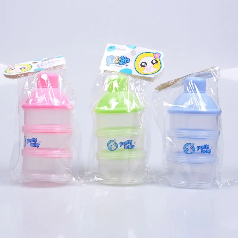 

Portable Baby Infant 3 Layers Grid Box Feeding Milk Food Powder Milk Box Storage Food Bottle Container