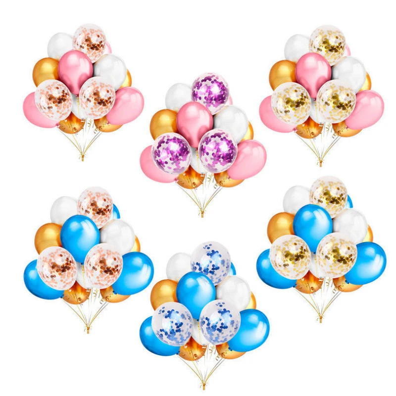 12inch Latex Confetti Balloons Happy Birthday Flags Adult Children's Party Decoration | Дом и сад