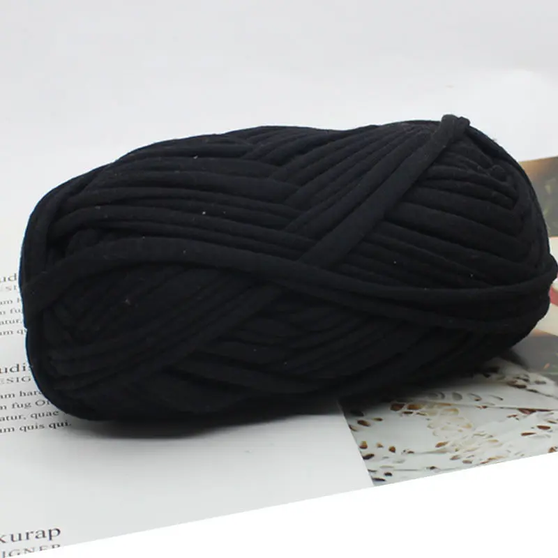 Cotton Cloth T-Shirt Yarns Polyester Handbag Yarn For Winter Bag Carpet Crocheting Grey Wine Approx 2Cmx100G - Цвет: 9