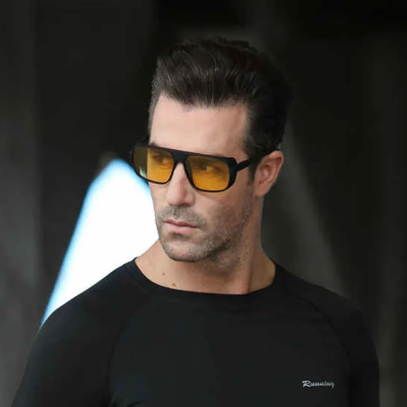 Длинные Хранитель Одежда высшего качества поляризационные Для мужчин ретро солнцезащитные очки стимпанк вождения HD объектив безопасные