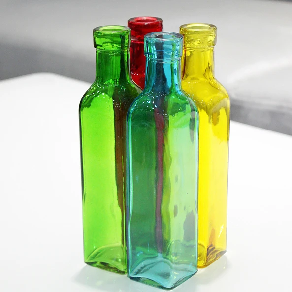 European 4 Color Glass Bottle Flower Vase Fashion Small Glass