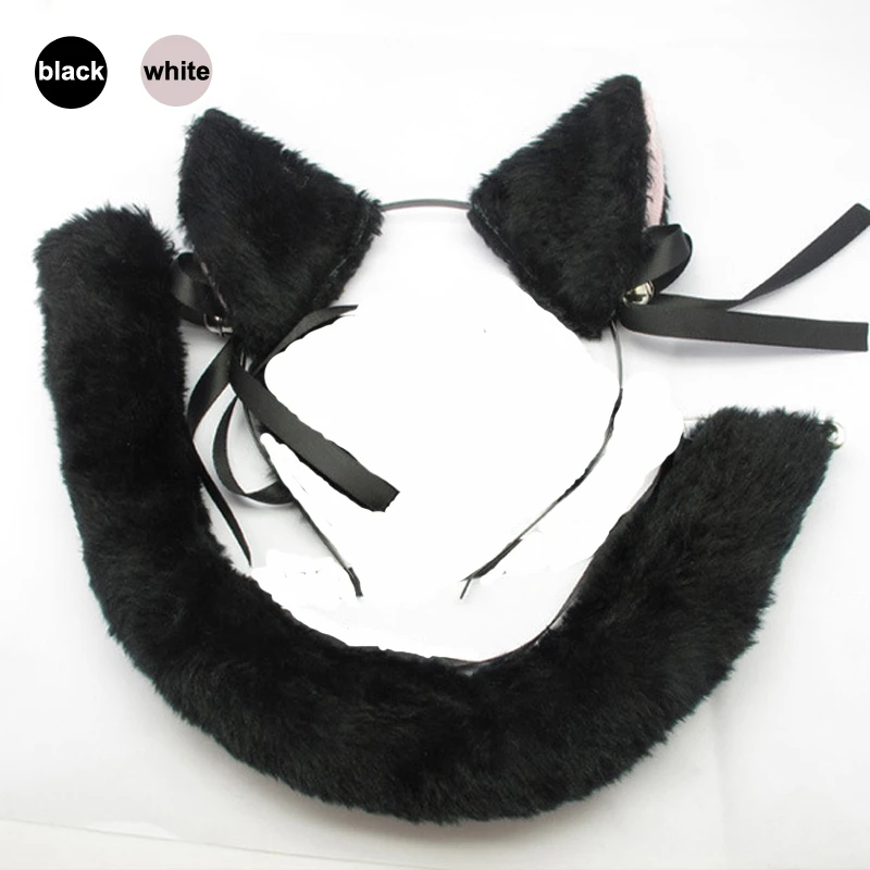 Deguisement Oreilles Et Queue De Chat Renard Chat Noir Blanc Oreilles De Chat Bandeau Cheveux Serre Tete Accessoire Pour Deguisement Cosplay Jouet De Fete Aliexpress