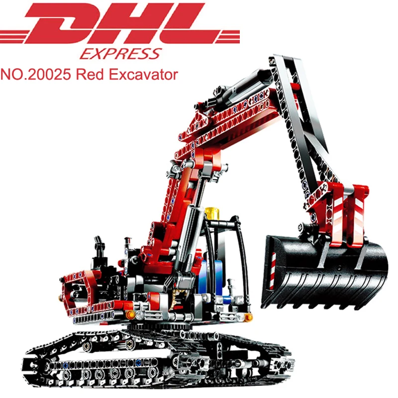 

Lepin 20025 760Pcs Technic Red Excavator Set Building Blocks Bricks Educational Toy For Children Model Kits Gift Compatible 8294
