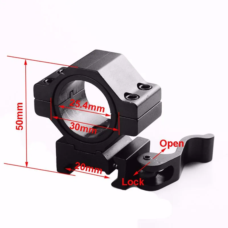 Низкопрофильное 30 мм и 25,4 мм кольцо прицела QD адаптер для 20 мм Пикатинни