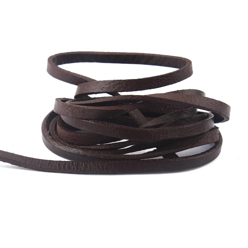 2 метра 5*2 мм плоский шнур из натуральной кожи для плетения браслетов, ювелирных изделий