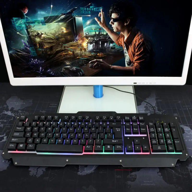 Mechanical keyboard Sense Gamer lover 104 keys LED Backlit Waterproof Gaming Keyboard 19 Key Anti-ghosting Mechanical USB Wired Mechanical keyboard Sense Gamer lover 104 keys LED Backlit Waterproof Gaming Keyboard 19 Key Anti-ghosting Mechanical USB Wired