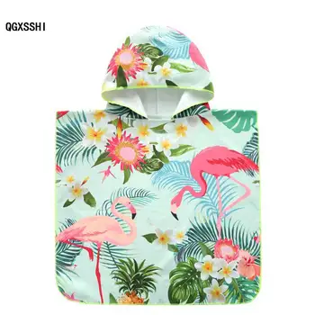 

Quick Drying Children Swimsuit Kids Hooded Print Cloak Baby Swimming Bathrobe For Outdoors Beach Towel