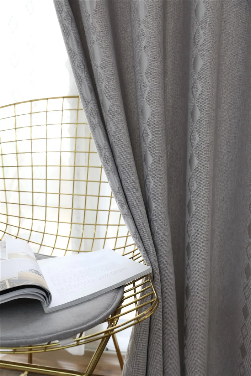 Затемненная занавеска s для гостиной жаккард с геометрическим узором занавеска серое окно для спальни лечение кухонные ткани прозрачные шторы X398#30