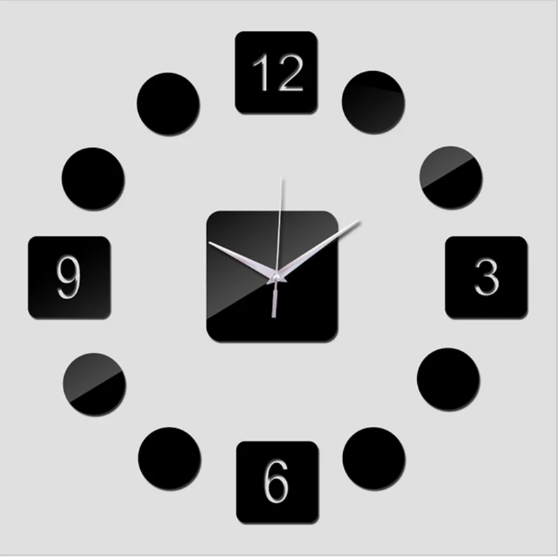 

2018 new mirror wall clock home decoration living room quartz acrylic modern design luxury 3d wall watches sticker free shipping
