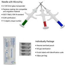 20 шт./лот 134,2 кГц ISO FDX-B, верхняя одежда для детей с рисунком собаки 1,4*8 мм ПЭТ микрочипы шприц-транспондер идентификации животных имплантируемые шприц для впрыскивания