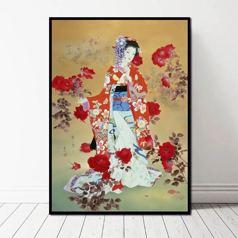 JAPAN STYLE Japanese Geishas Art Canvas Poster Wall Pictures for Living Room No Frame JAPAN STYLE Japanese Geishas Art Canvas Poster Wall Pictures for Living Room No Frame
