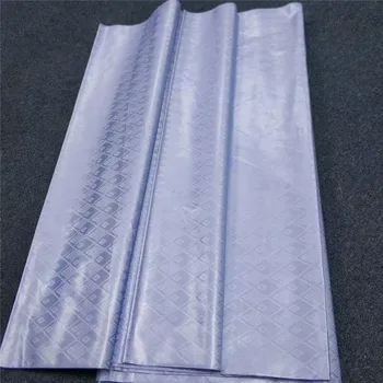 

HFX Cotton Nigeria Lace Fabric Powder Blue Guinea Brocade Fabric Bazin Riche Getzner High Quality African Lace Fabric L174-2