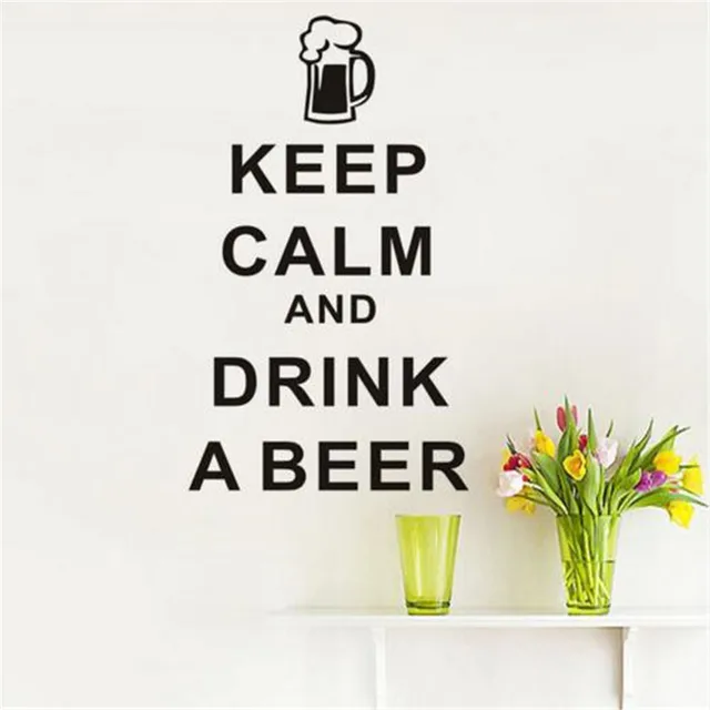 Cheap Keep Calm And Drink A Beer English Art Wall Sticker Vinyl Removable DIY Home Decor Dining Room For Kitchen Wall Wallpaper Cheap Keep Calm And Drink A Beer English Art Wall Sticker Vinyl Removable DIY Home Decor Dining Room For Kitchen Wall Wallpaper