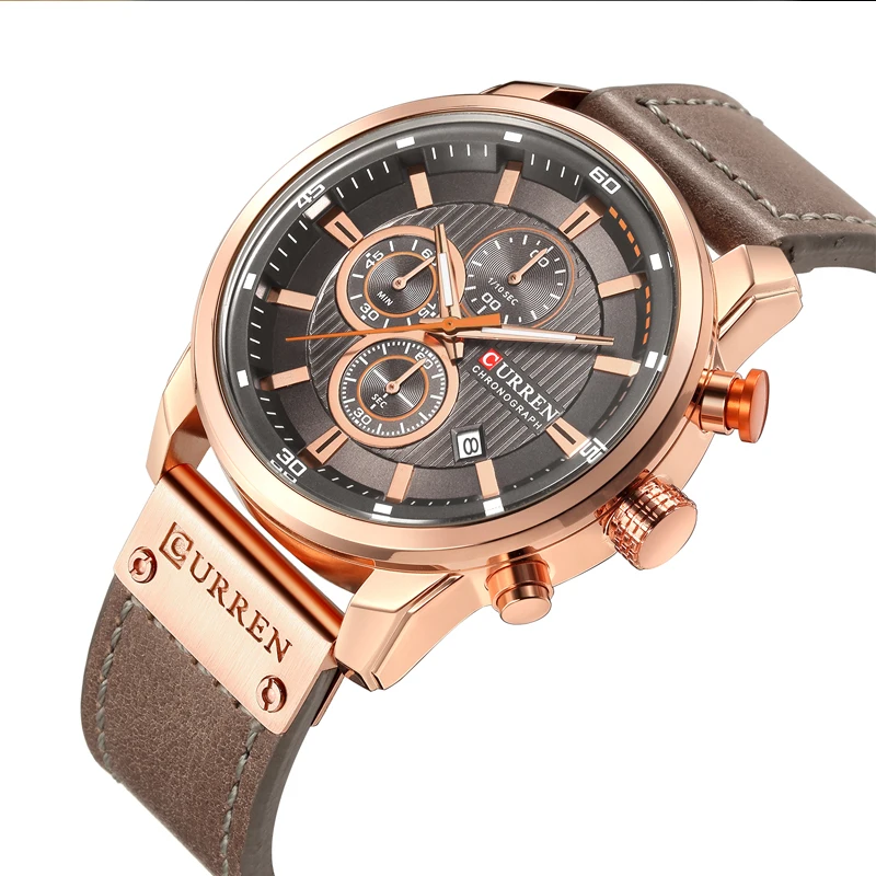 CURREN 8291 Luxury Brand Men Analog Digital Leather Sports Watches Men's Army Military Watch Man Quartz Clock Relogio Masculino drop shipping wholesale cheap rose gold case (4)