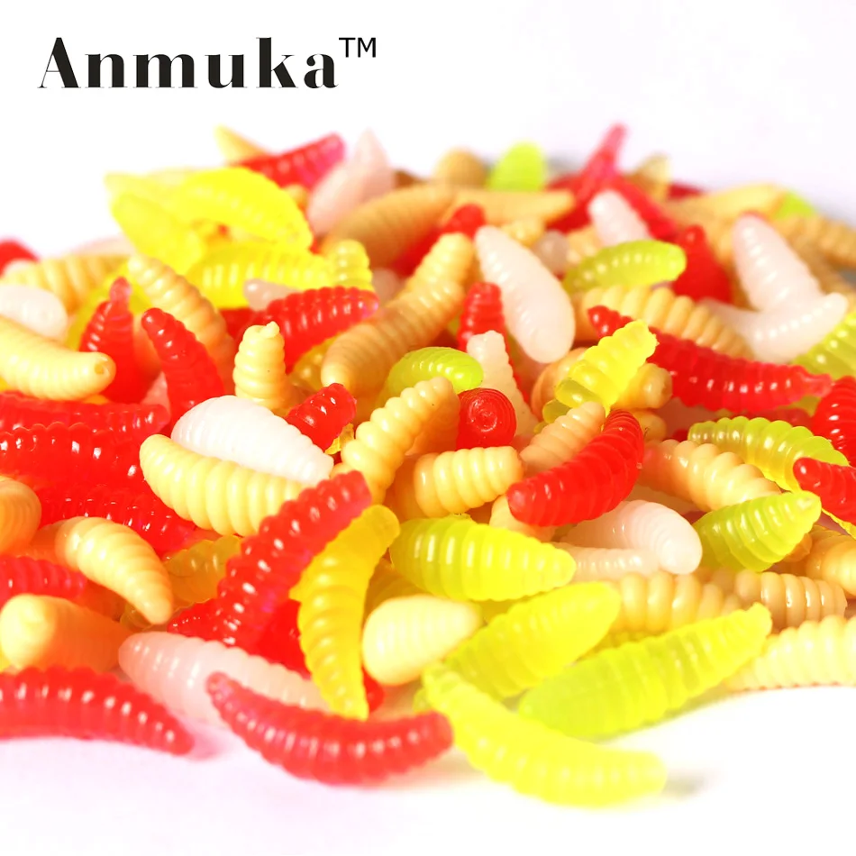 FREE SHIPPING 30pcs 2cm Smell hand pole bait fishing lure soft bread bug bionic grubs trout lure soft bait hot fishing 21001-30