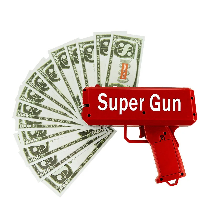 TUKATO Make It Rain Money Gun Red Cash Cannon супер пистолет игрушки 100 шт Банкноты Вечерние игры на открытом воздухе Забавный модный подарок пистолет игрушки