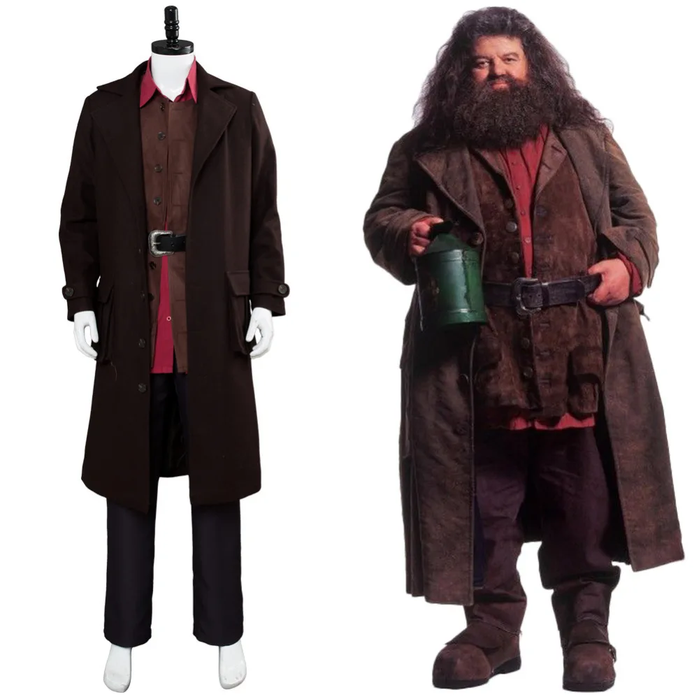 

Rubeus Hagrid Cosplay Costume Outfit Hogwarts Wizard Giant Professor Hagrid Costume For Adult Men Halloween Full Set