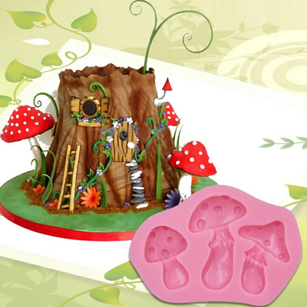 DIY Mushroom Shape Silicone Mold Chocolate Molds Fondant Cake