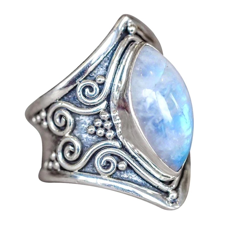 Blue Moonstone Ring Vintage Jewellry Charm ring Moonstone Jewelry Latest jewelry healing Stone