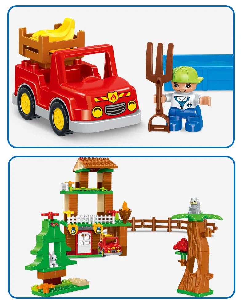 GOROCK Джунгли животных строительные блоки DIY просветить мальчик рисунок большой размер Кирпичи подарок для ребенка совместим с Duploe детские игрушки