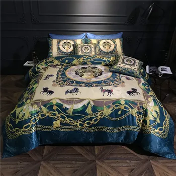 

Bohemia Boho style Luxury Egyptian cotton Silky Bedding set Queen King size 6Pieces Quilt/Duvet cover Bedsheet set Pillowcase 40
