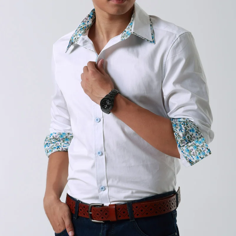 mens shirts different colored cuffs