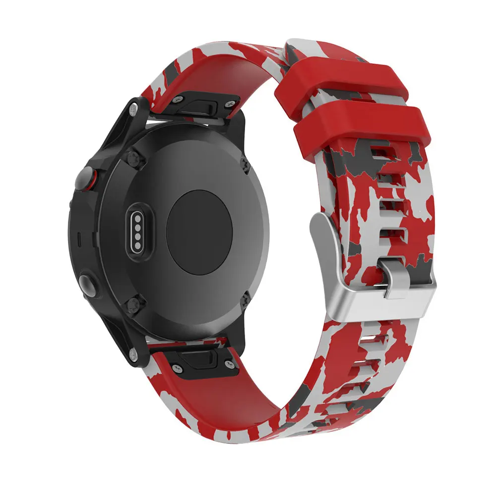 Замена из силикагеля, мягкий быстросъемный легкий ремешок для часов Garmin Fenix 5 Forerunne 935 gps часы фитнес-трекер - Цвет: Red Camouflage