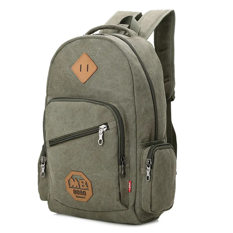 Новинка, винтажный Модный мужской холщовый рюкзак, школьный ранец для путешествий, мужской рюкзак, Большой Вместительный рюкзак, школьная сумка на плечо - Цвет: Green