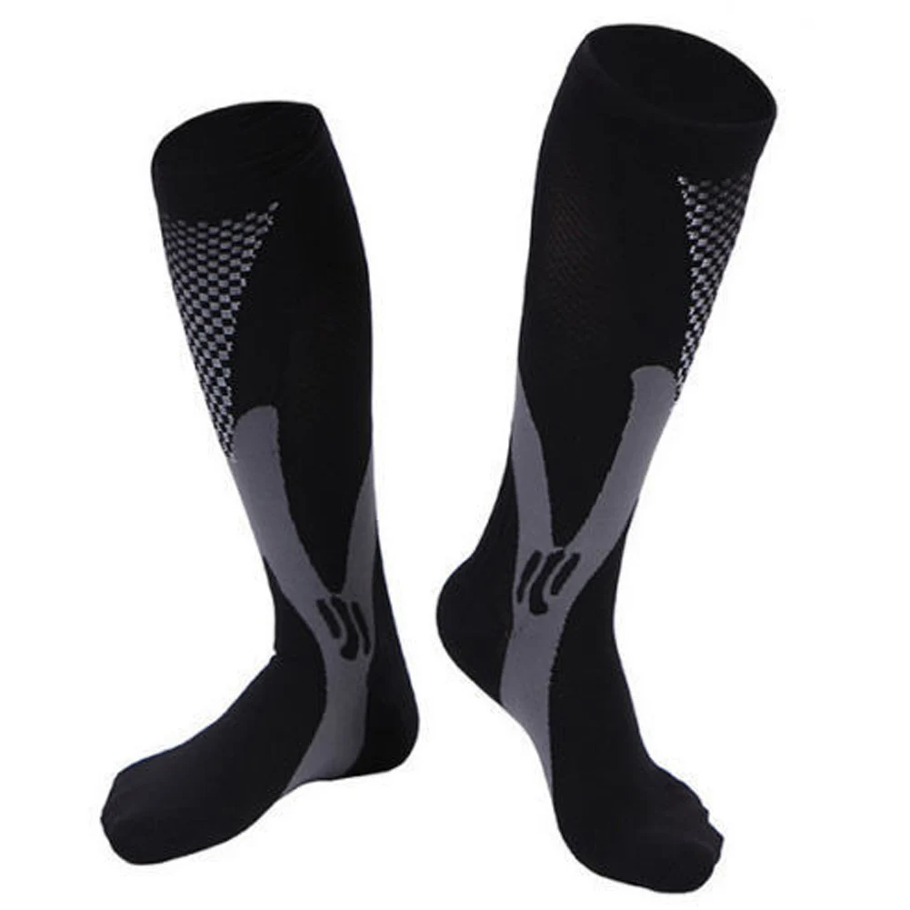 Men Women Leg Support Stretch Outdoor Sports Socks Knee High ...
