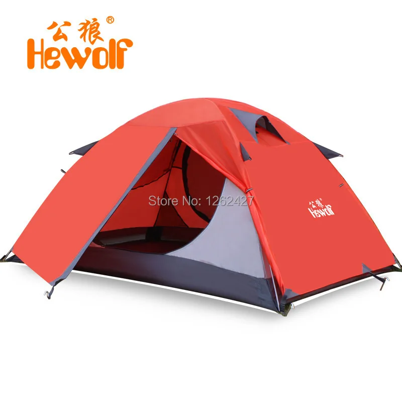 Hewolf new style high quality aluminum rod double layer 2 person waterproof ultralight camping tent