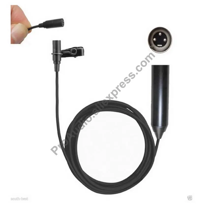 Clipe de Lapela Micwl Novo Micronic Lavalier Mini Oin Microfone Phantom Power 3 Pinos Macho Xlr 5m Cabo Me2-xlr