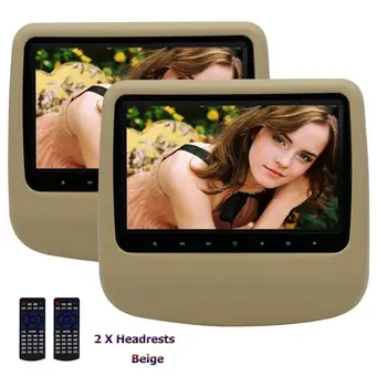 

Eincar 9inch Digital Panel Dual Car Headrest DVD Player Monitors Support 1080P Cigar Lighter Charger USB/SD Multi-OS language Ba