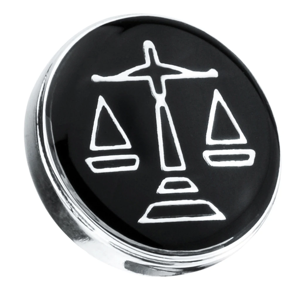 

Brass Enamel Black Badge Brooch Scales of Justice Men Shirt Badge Collar Pin