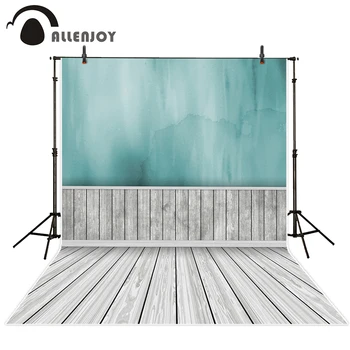 

Allenjoy photographic background wood board floor solid color blue pastel Indoor vinyl backdrops for photography photo studio