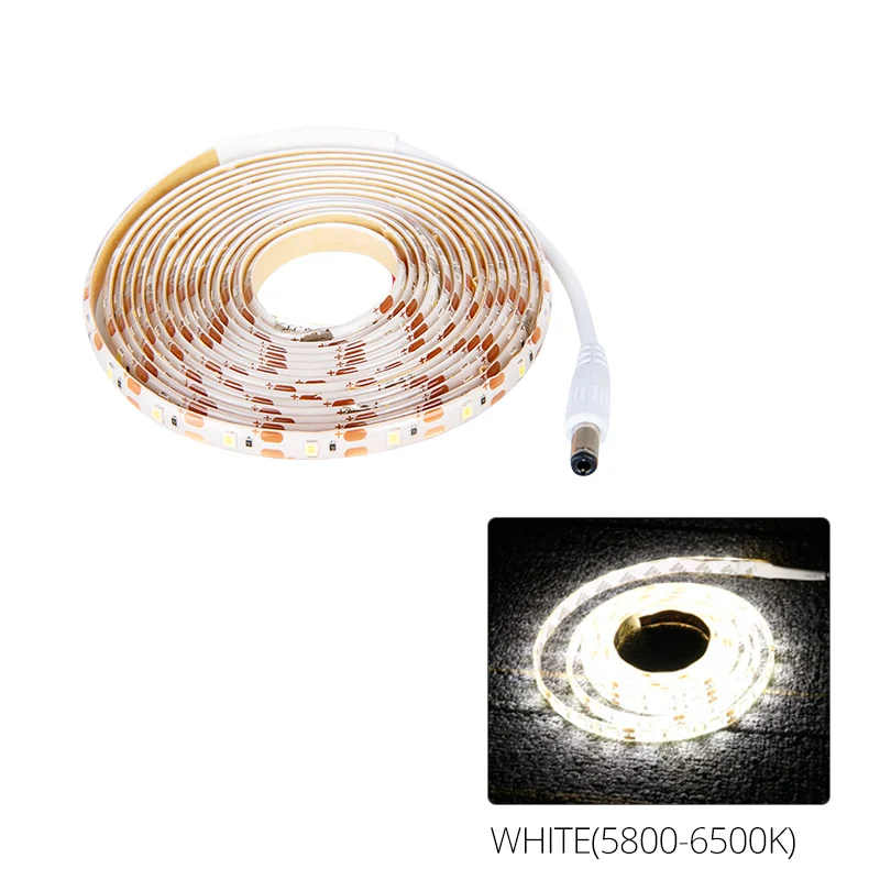 Светодиодный светильник Foxanon с регулируемой яркостью и датчиком движения 12 в 1 м 2 м 3 м 4 м 5 м Ночной светильник с датчиком движения для кухонного шкафа - Испускаемый цвет: only strip white